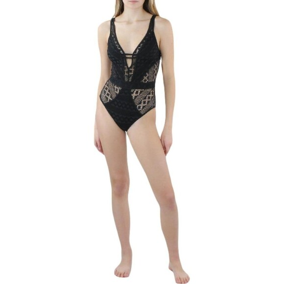 BECCA Other - BECCA by Rebecca Virtue Color Play Crochet One Piece Swimsuit - Black - XL (16)